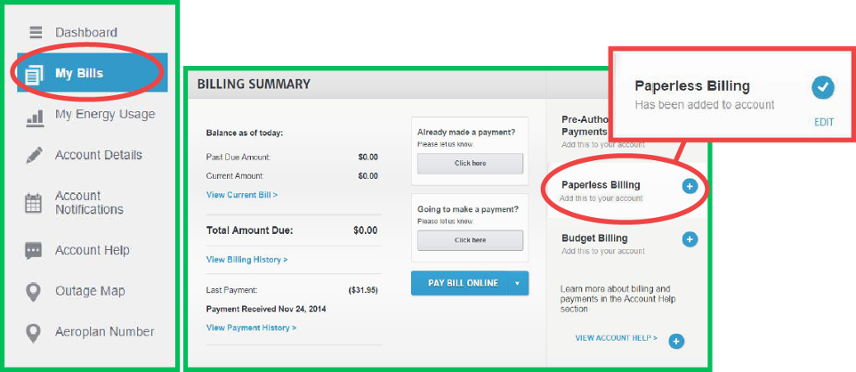 Adding Paperless Billing to your MyLondonHydro Account