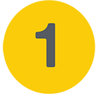 Number one in a yellow circle
