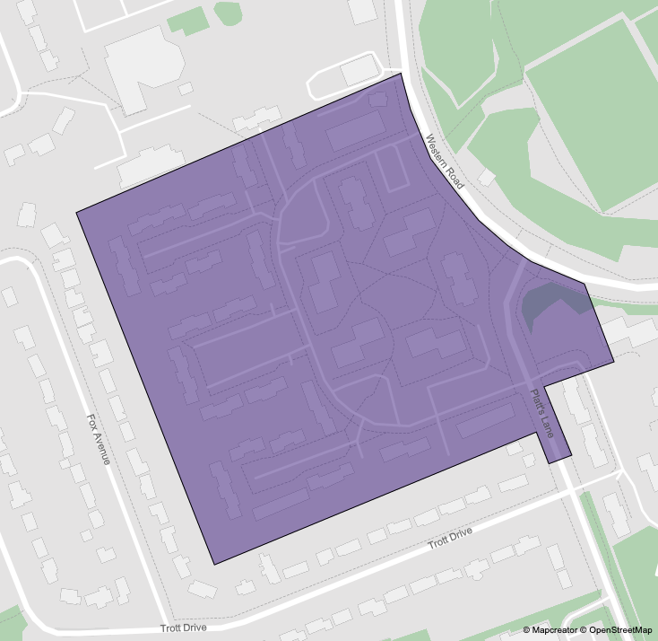 Map of Platts Lane Estates utility project area