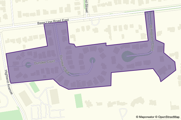 Map of the Colony Estates neighbourhood where the updates will occur. Dundee Place and Wimbledon Court.