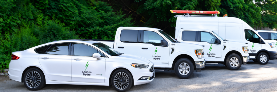 London Hydro's Electric Vehicle Fleet with the title Environmental placed over it