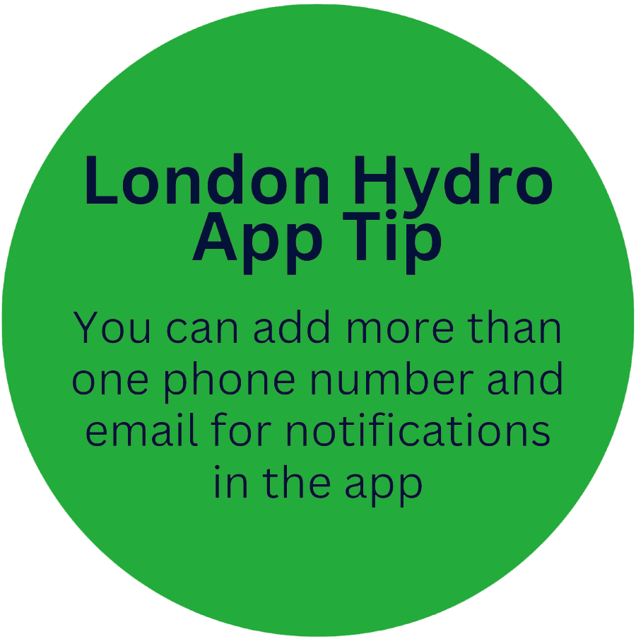 App tip graphic stating that you can add more than just your phone number and email for notifications in the app