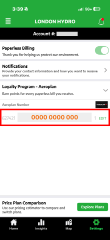 Aeroplan Program on LH App