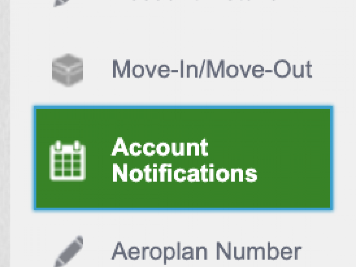 Account Notification link highlighted in green as shown in the MyLondonHydro side menu.