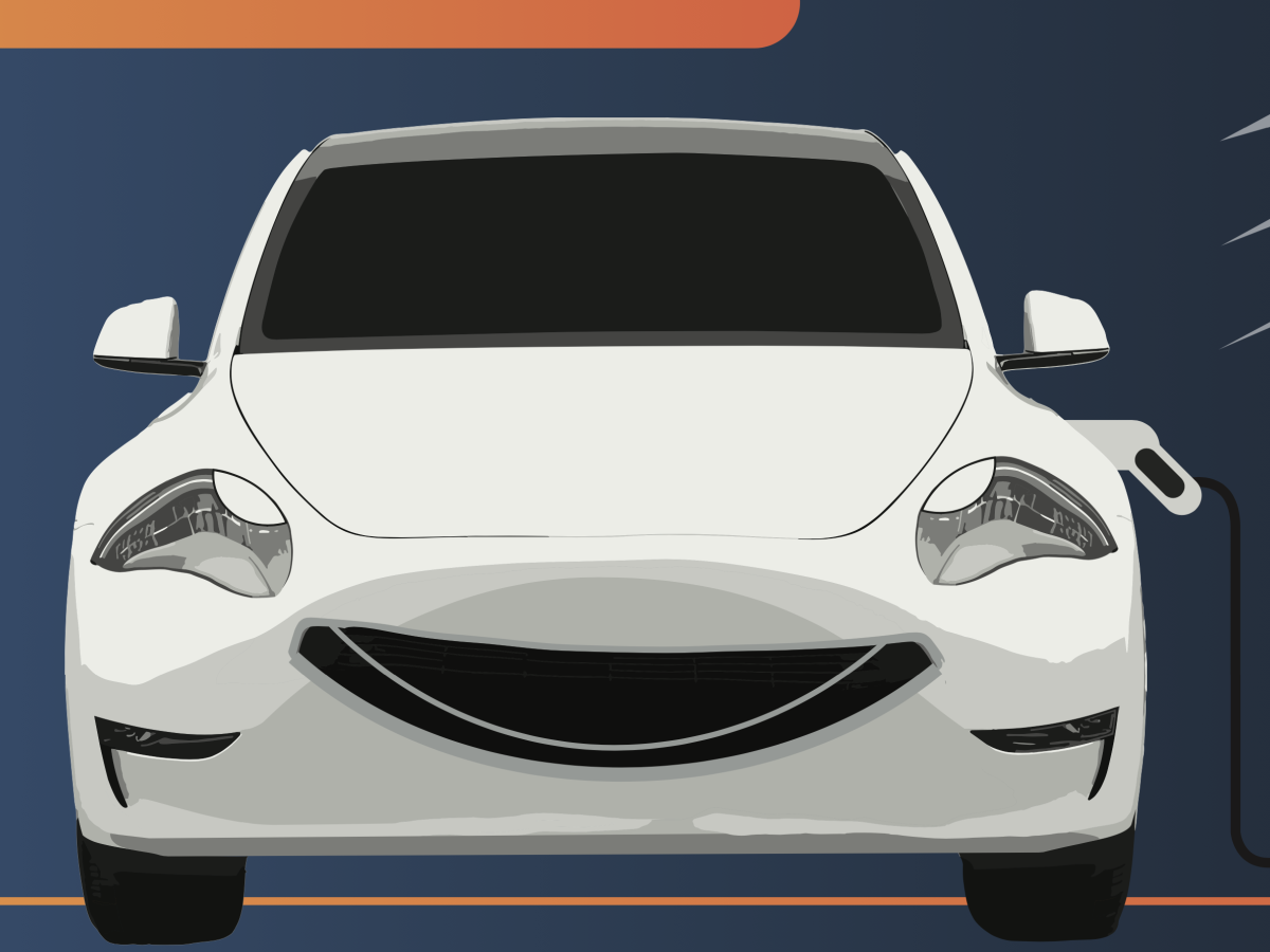 Electric car being charged