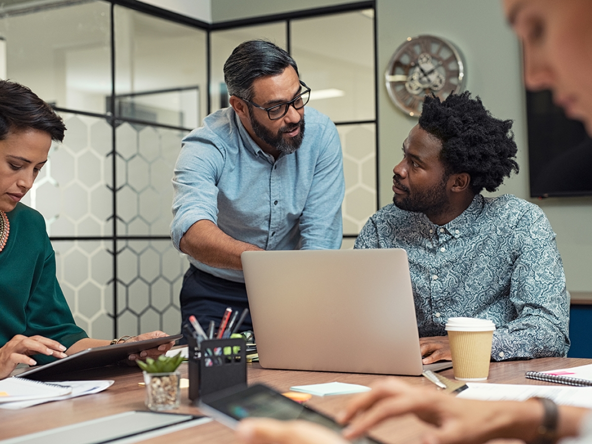 Men working in an office
